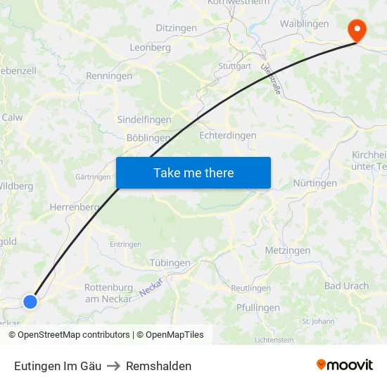 Eutingen Im Gäu to Remshalden map