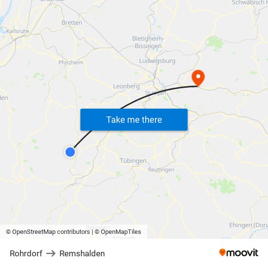 Rohrdorf to Remshalden map