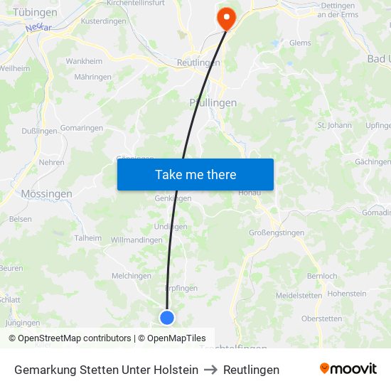 Gemarkung Stetten Unter Holstein to Reutlingen map