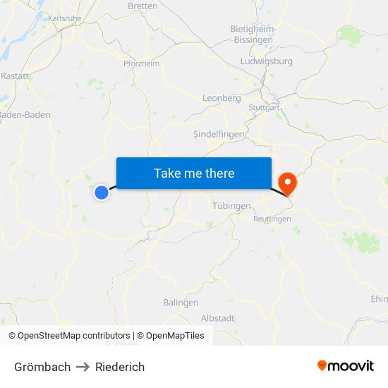 Grömbach to Riederich map