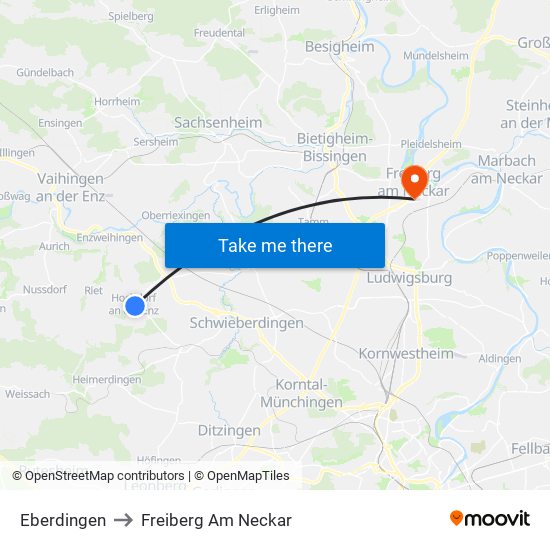 Eberdingen to Freiberg Am Neckar map