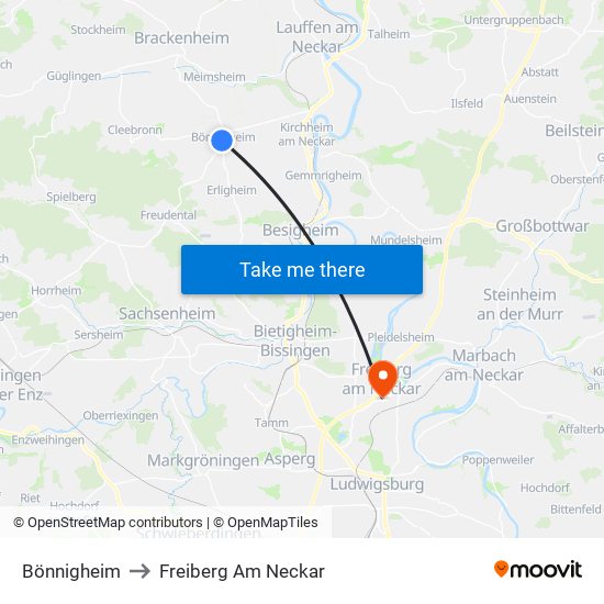 Bönnigheim to Freiberg Am Neckar map