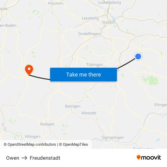 Owen to Freudenstadt map