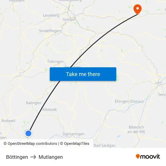 Böttingen to Mutlangen map
