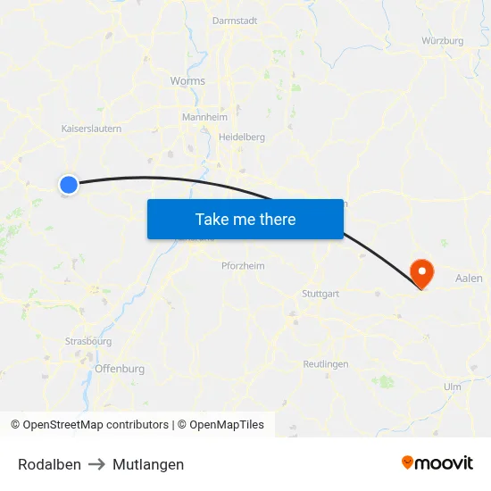 Rodalben to Mutlangen map