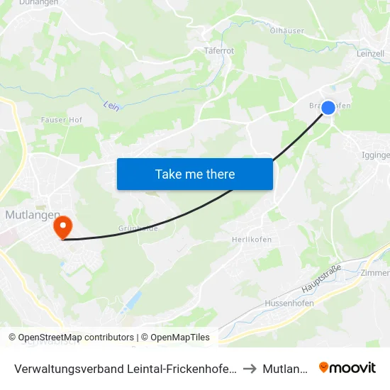 Verwaltungsverband Leintal-Frickenhofer Höhe to Mutlangen map