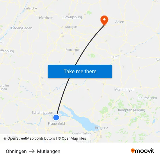 Öhningen to Mutlangen map