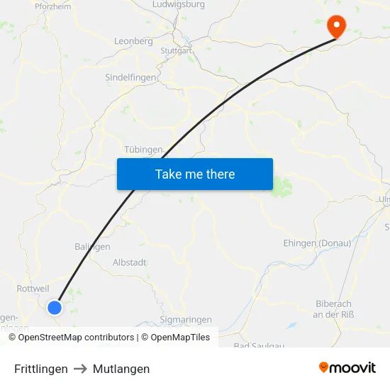 Frittlingen to Mutlangen map