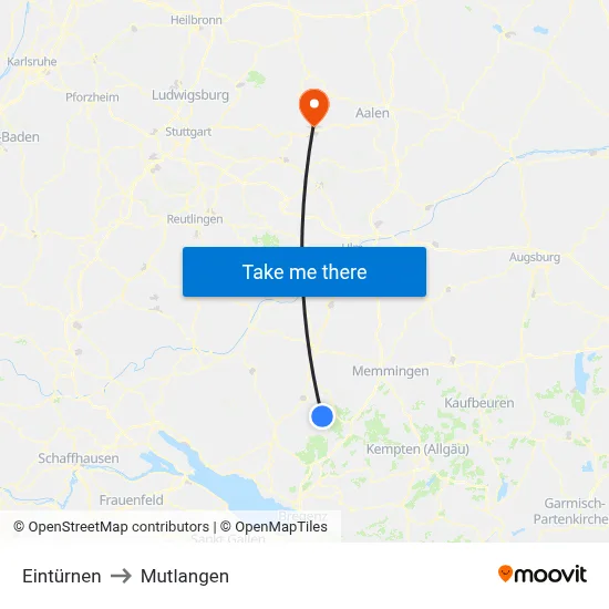 Eintürnen to Mutlangen map