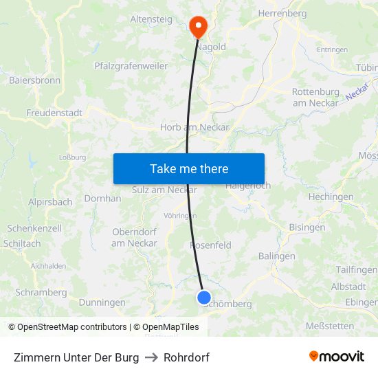 Zimmern Unter Der Burg to Rohrdorf map