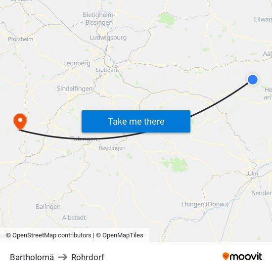 Bartholomä to Rohrdorf map