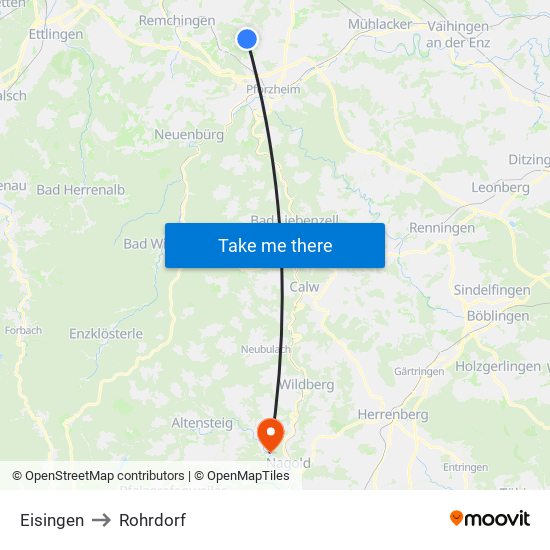 Eisingen to Rohrdorf map