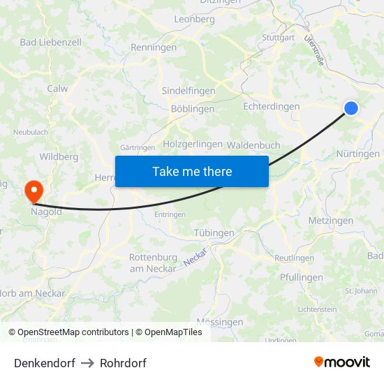 Denkendorf to Rohrdorf map