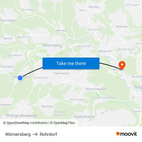 Wörnersberg to Rohrdorf map