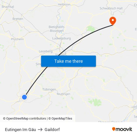 Eutingen Im Gäu to Gaildorf map