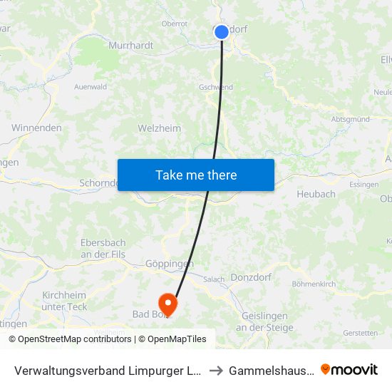 Verwaltungsverband Limpurger Land to Gammelshausen map