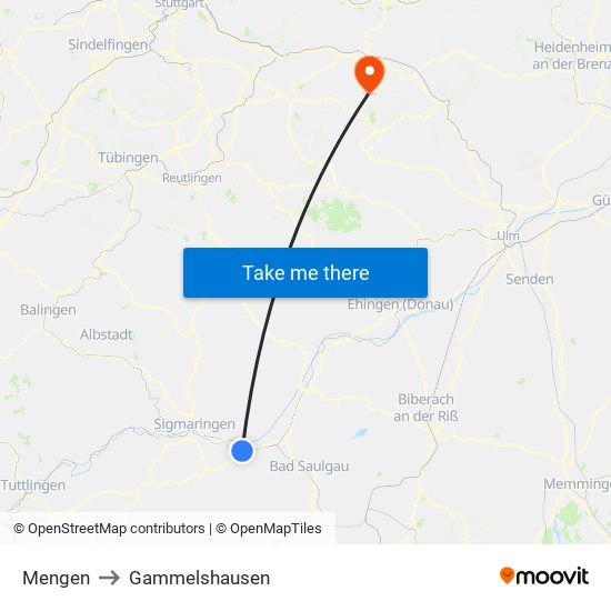 Mengen to Gammelshausen map