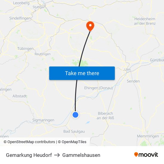 Gemarkung Heudorf to Gammelshausen map