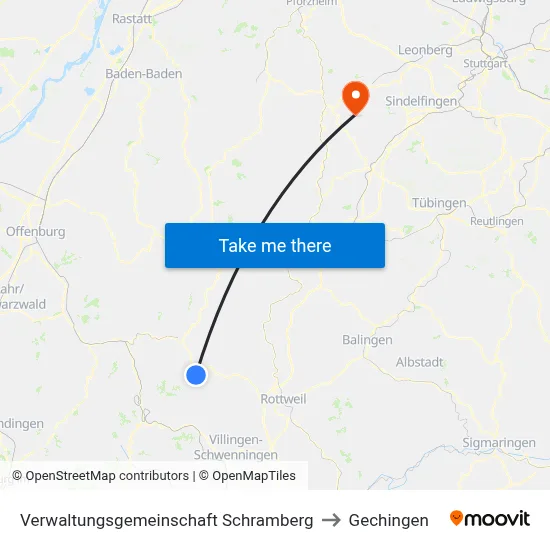 Verwaltungsgemeinschaft Schramberg to Gechingen map
