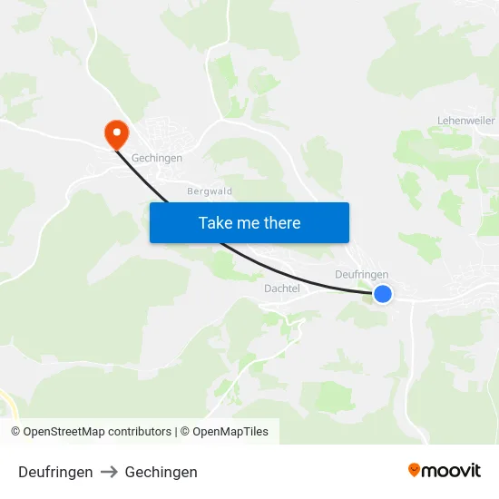 Deufringen to Gechingen map