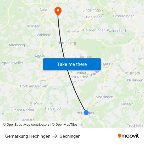 Gemarkung Hechingen to Gechingen map
