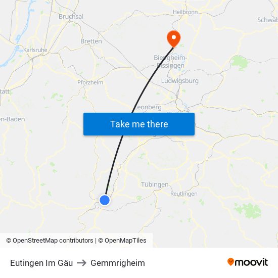 Eutingen Im Gäu to Gemmrigheim map