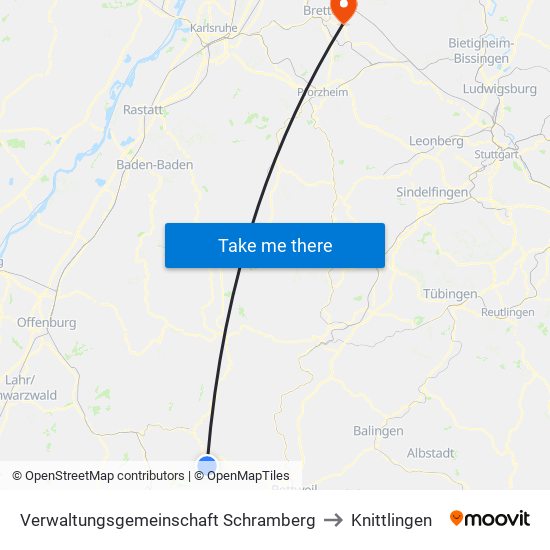 Verwaltungsgemeinschaft Schramberg to Knittlingen map