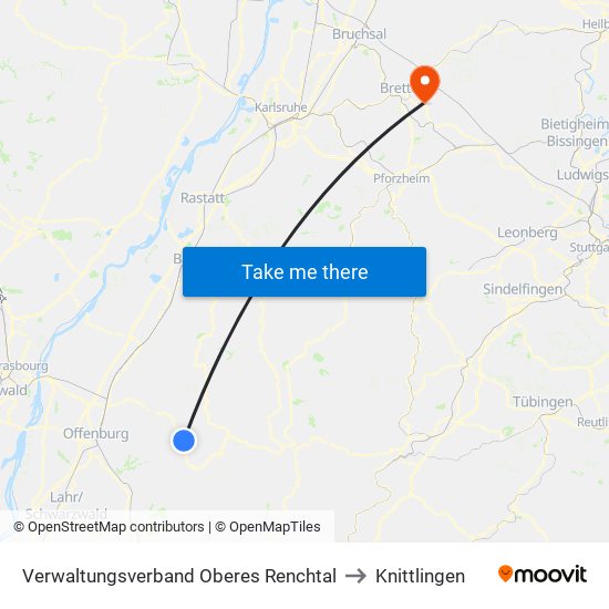 Verwaltungsverband Oberes Renchtal to Knittlingen map