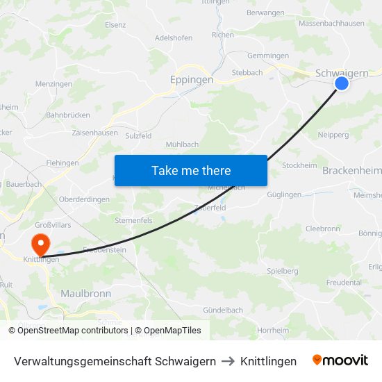 Verwaltungsgemeinschaft Schwaigern to Knittlingen map