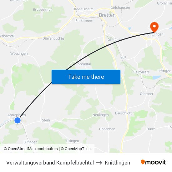 Verwaltungsverband Kämpfelbachtal to Knittlingen map