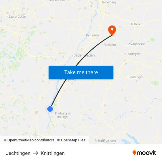 Jechtingen to Knittlingen map