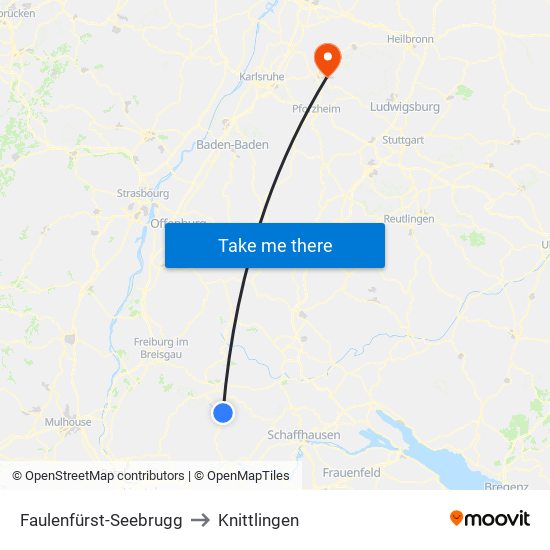 Faulenfürst-Seebrugg to Knittlingen map