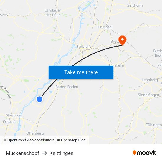 Muckenschopf to Knittlingen map