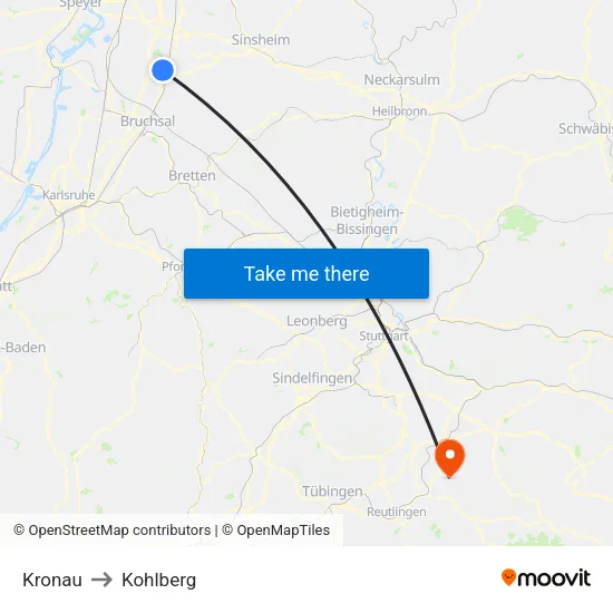 Kronau to Kohlberg map