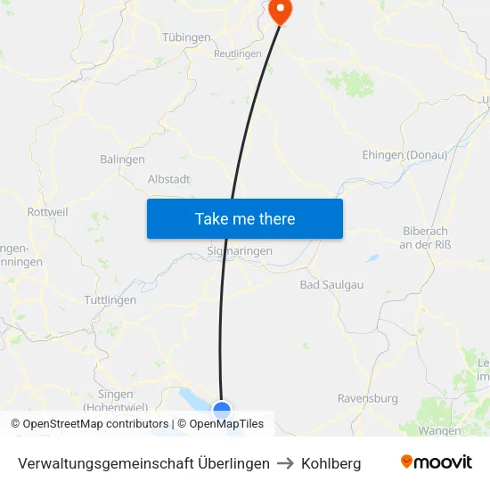Verwaltungsgemeinschaft Überlingen to Kohlberg map