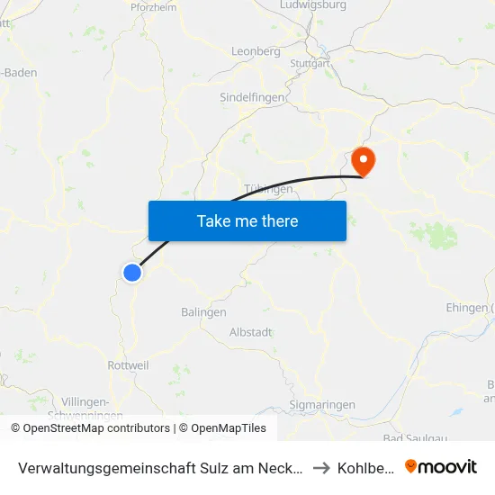 Verwaltungsgemeinschaft Sulz am Neckar to Kohlberg map