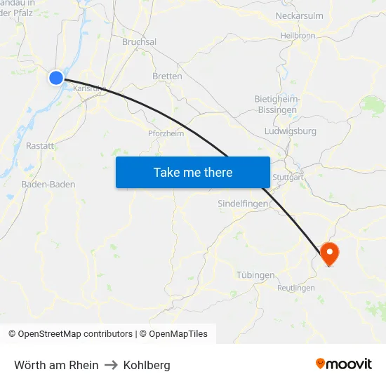 Wörth am Rhein to Kohlberg map