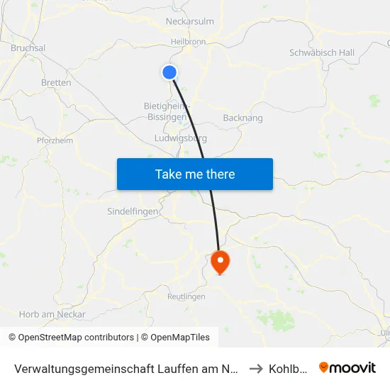 Verwaltungsgemeinschaft Lauffen am Neckar to Kohlberg map