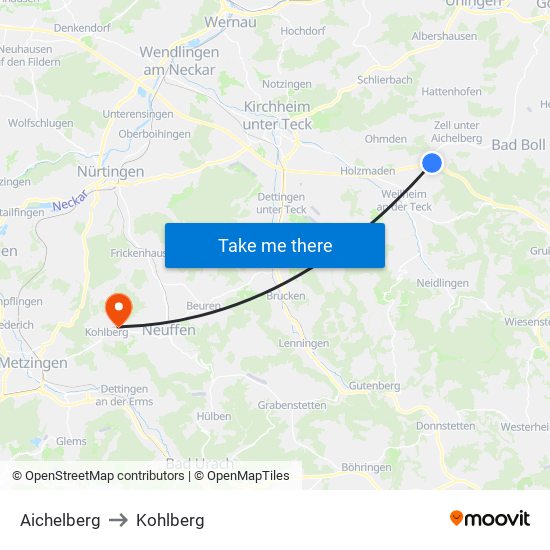 Aichelberg to Kohlberg map