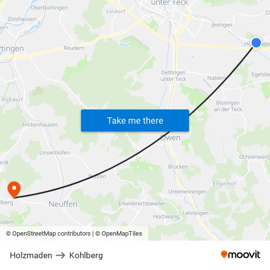 Holzmaden to Kohlberg map