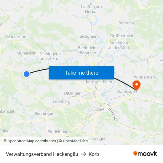 Verwaltungsverband Heckengäu to Korb map