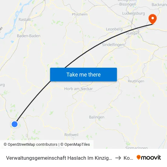 Verwaltungsgemeinschaft Haslach Im Kinzigtal to Korb map