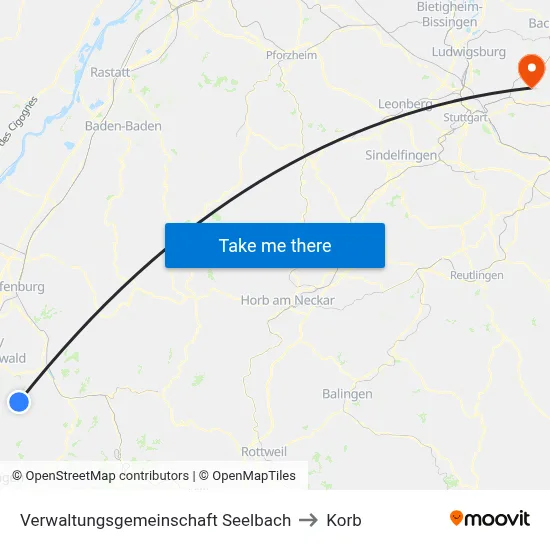 Verwaltungsgemeinschaft Seelbach to Korb map