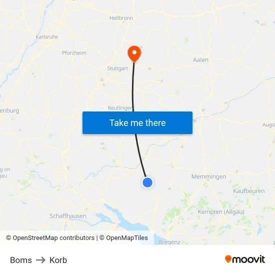 Boms to Korb map