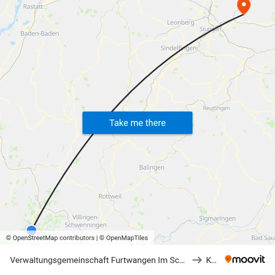 Verwaltungsgemeinschaft Furtwangen Im Schwarzwald to Korb map