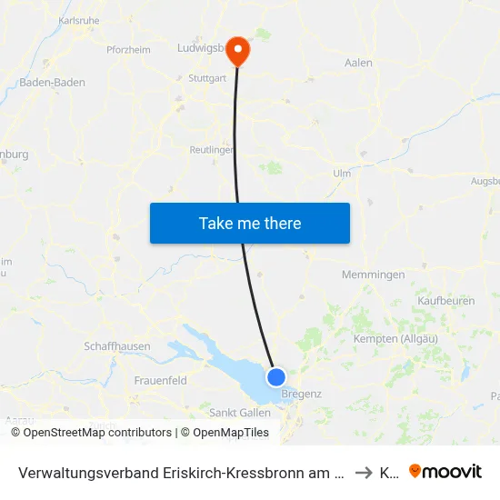 Verwaltungsverband Eriskirch-Kressbronn am Bodensee-Langenargen to Korb map