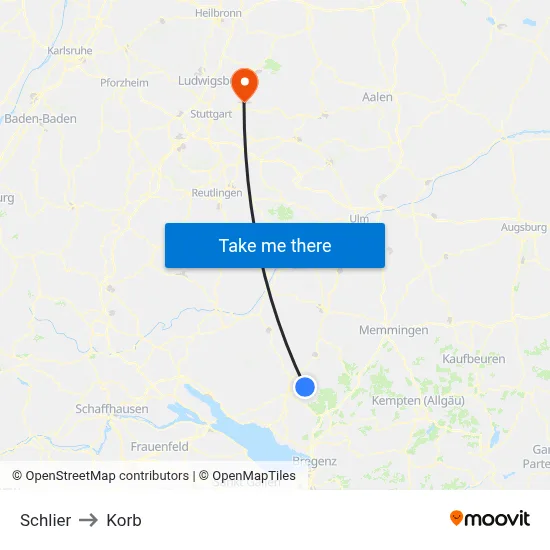 Schlier to Korb map