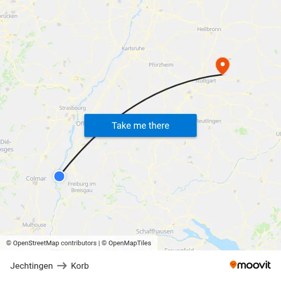 Jechtingen to Korb map