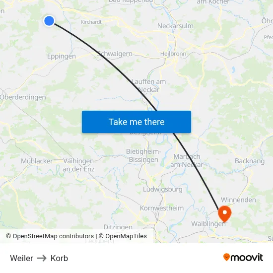 Weiler to Korb map