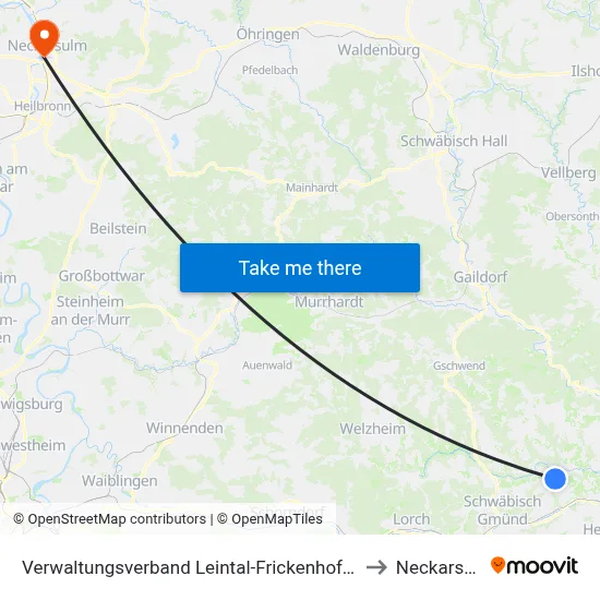 Verwaltungsverband Leintal-Frickenhofer Höhe to Neckarsulm map